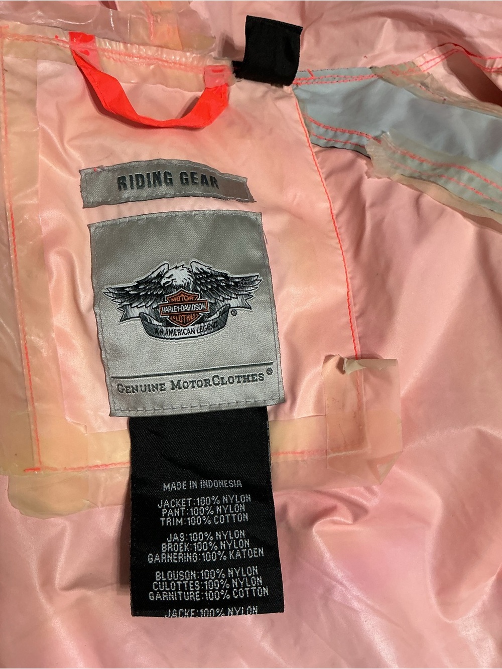 Harley-Davidson Bright Orange and Black Two-Piece Rain Suit - Picture 3 of 16